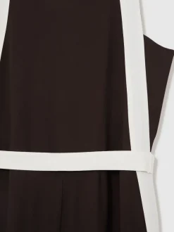 Reiss Chocolat/crème - Combinaison Ceinturé Ample Salma Color-block Hot