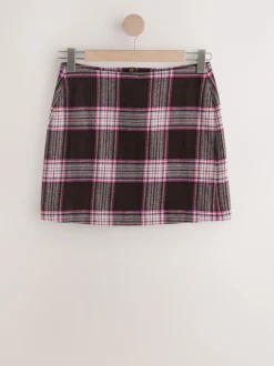 Next Chocolat/rose à carreaux - Mini Jupe Best