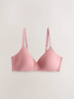 Next Chocolat/rose/crème - Lot de 3 soutiens-gorge en mélange de coton Ultimate Comfort rembourrées et sans armature Sale