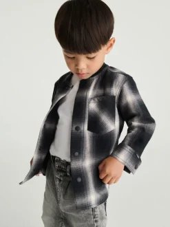 Next Chèque Mono Core - Chemise à carreaux avec col de baseball à manches longues (3mois7ans) Clearance