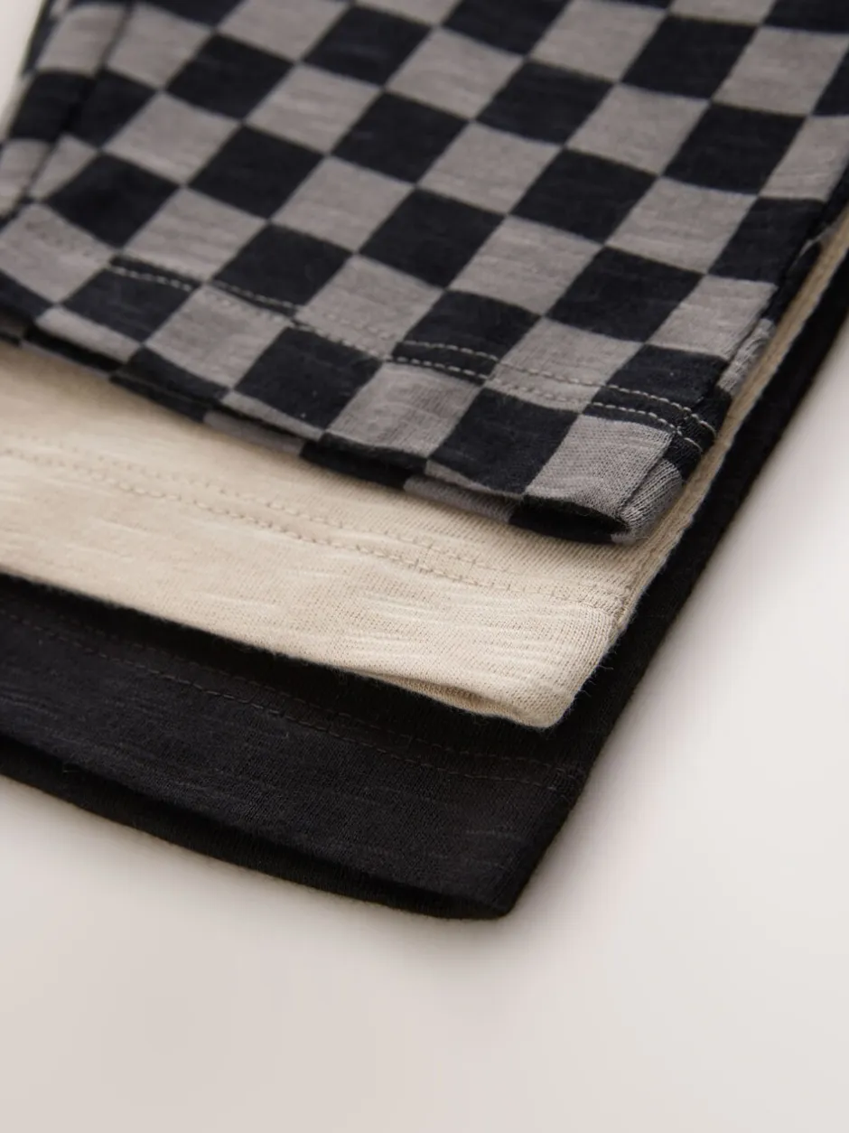 Next Ciment noir et damier - Pack de Joggings Rayure 3 (3mois-7ans) Clearance