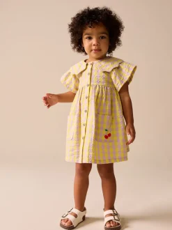 Next citron vert/lilas - Robe à col vichy (3mois-8ans) Sale