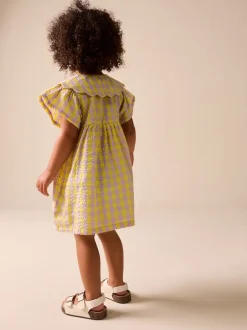 Next citron vert/lilas - Robe à col vichy (3mois-8ans) Sale