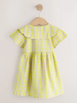 Next citron vert/lilas - Robe à col vichy (3mois-8ans) Sale