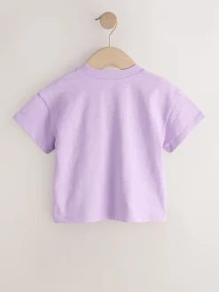 Next Citron violet - T-shirt brodé à manches courtes (3mois à7ans) Outlet