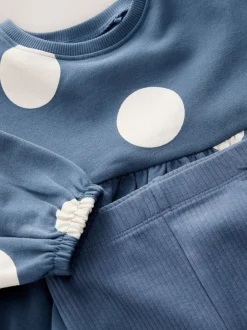 Next Coccinelle bleu marine - Ensemble haut péplum à manches longues et legging (3 mois-7 ans) Online