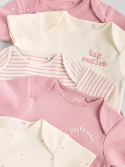 Next Coeur rose - Bébé Manches courtes Bodysuits 5 Pack Clearance