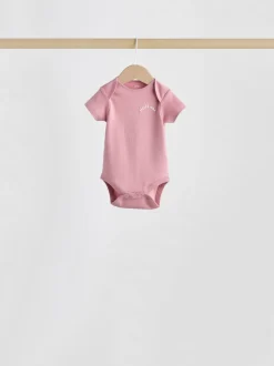 Next Coeur rose - Bébé Manches courtes Bodysuits 5 Pack Clearance