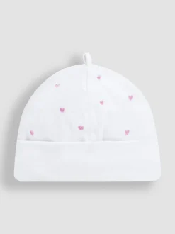 Jojo Maman Bébé Coeur rose - Bonnet bébé en coton brodé Discount