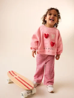 Next - Ensemble Sweat-shirt et Pantalons Amples (3mois-7ans) Coeur rose