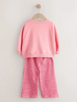 Next - Ensemble Sweat-shirt et Pantalons Amples (3mois-7ans) Coeur rose