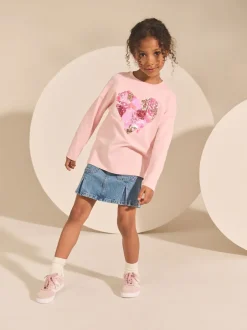 Next Coeur rose - Haut à manches longues à sequins (3-16ans) New