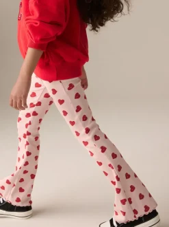 Next - Leggings évasés à côtes (3-16ans) Coeur rose