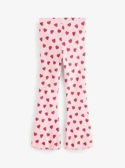Next - Leggings évasés à côtes (3-16ans) Coeur rose