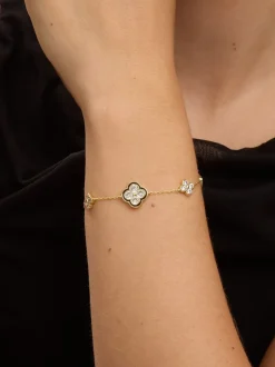 Jon Richard Coffret cadeau bracelet trèfle en cristal Jet