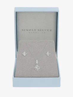 Simply Silver Coffret cadeau coffret cadeau avec trèfle à losanges polis