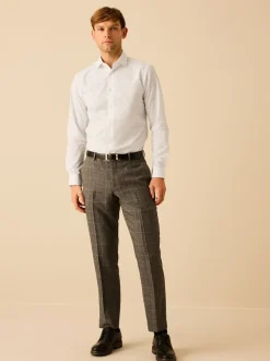 Next Col Penny blanc - Chemises intelligentes faciles d’entretien à poignets simples