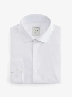 Next Col Penny blanc - Chemises intelligentes faciles d’entretien à poignets simples