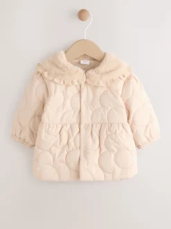 Next Col surdimensionné neutre - Veste matelassée en fausse fourrure pour bébé (0mois à2ans) Hot