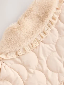 Next Col surdimensionné neutre - Veste matelassée en fausse fourrure pour bébé (0mois à2ans) Hot