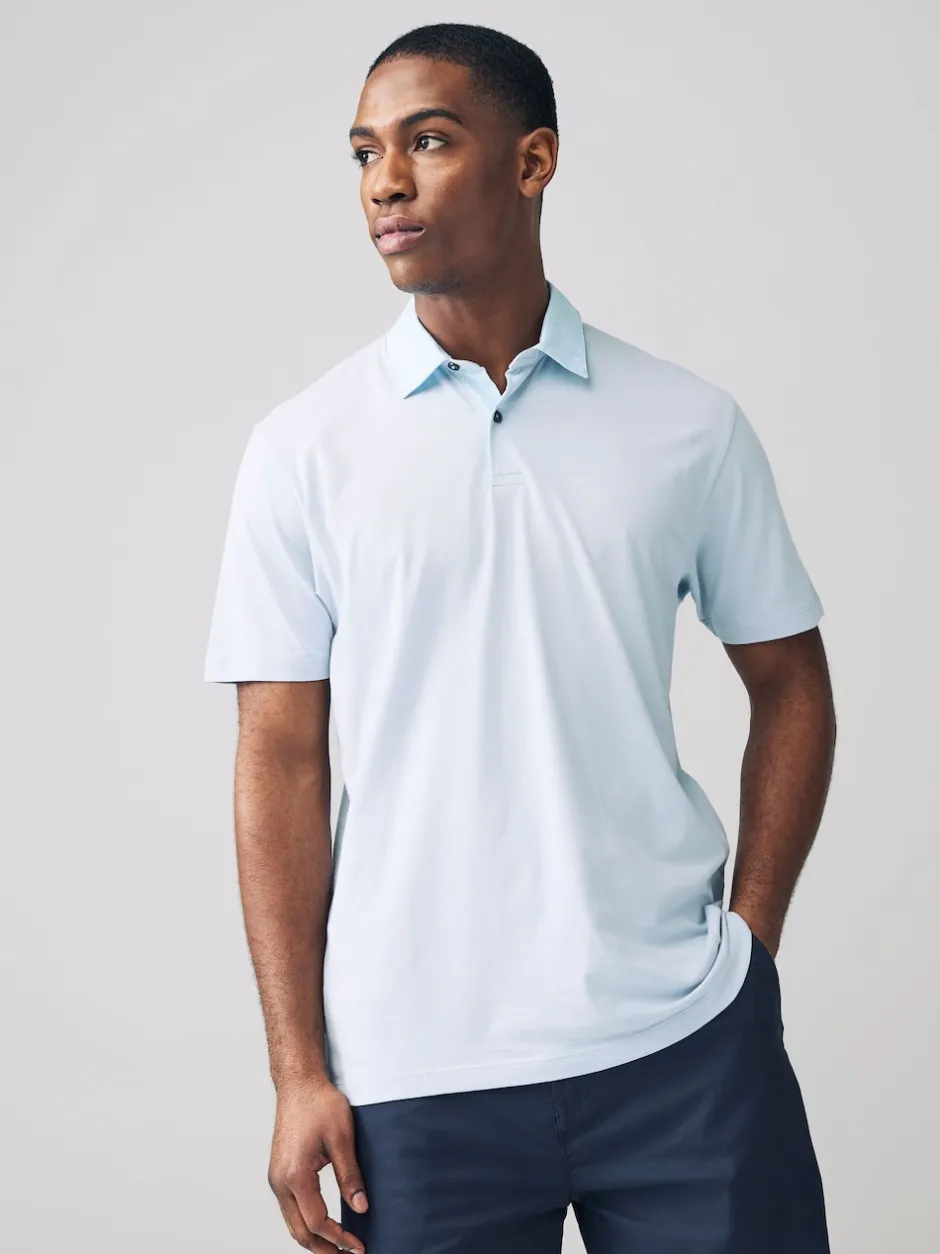 Next - Polo en jersey Manches courtes 3 Pack Col tissé rose / bleu / blanc Best