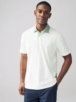 Next - Polo en jersey Manches courtes 3 Pack Col tissé rose / bleu / blanc Best