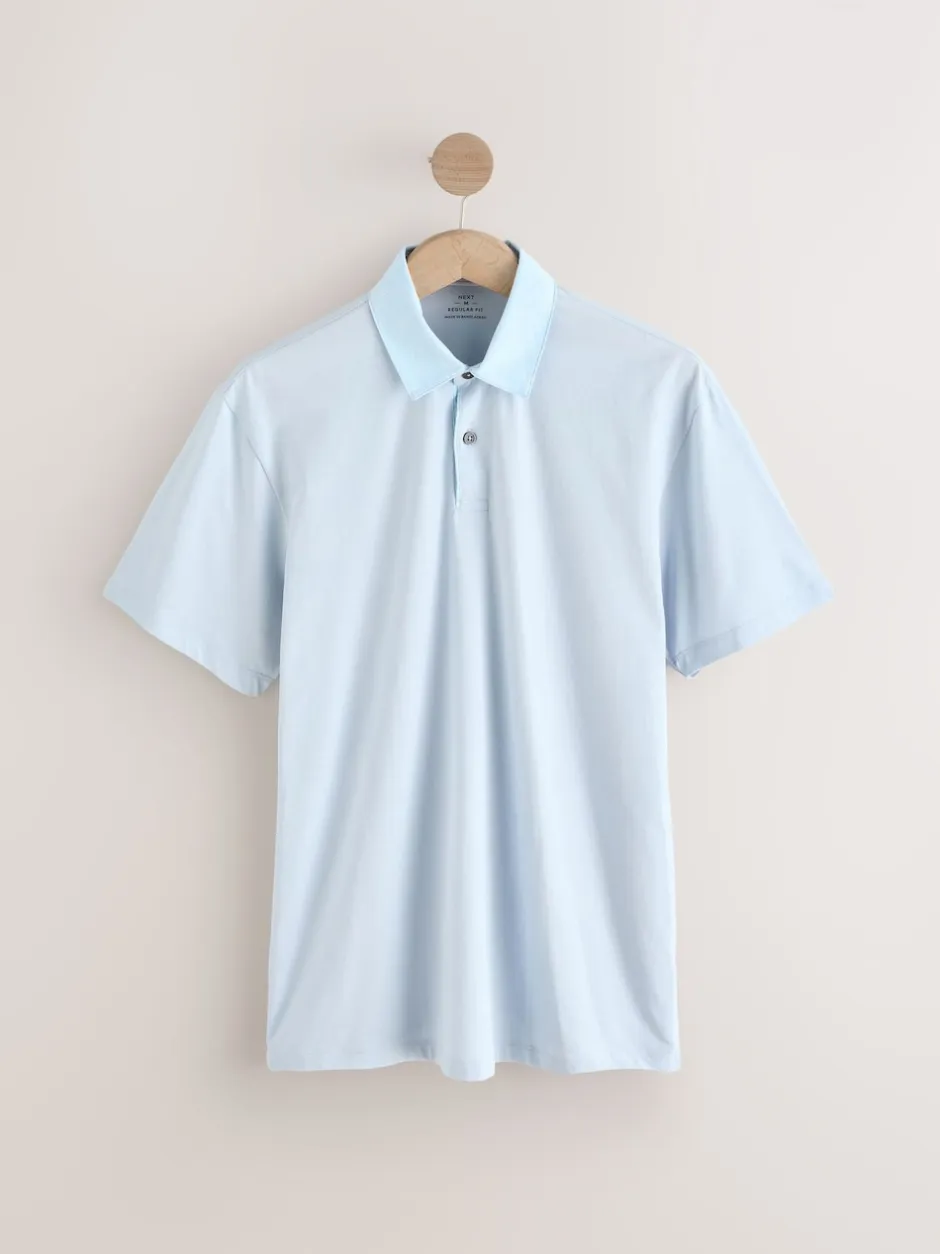 Next - Polo en jersey Manches courtes 3 Pack Col tissé rose / bleu / blanc Best