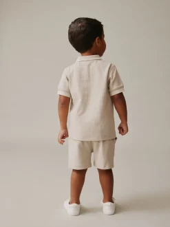 Next - Ensemble polos et shorts de manches (3mois-7ans) Col zippé neutre Outlet