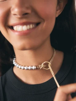 Rockett St George Collier chaîne et perles Discount