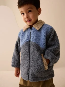 Next Color block anthracite/bleu/fauve - Borg Polaire Shacket (3mths-7yrs) Hot