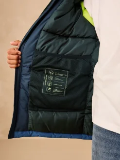 Next color block bleu - Manteau matelassé intérieur imperméable (3-16ans)