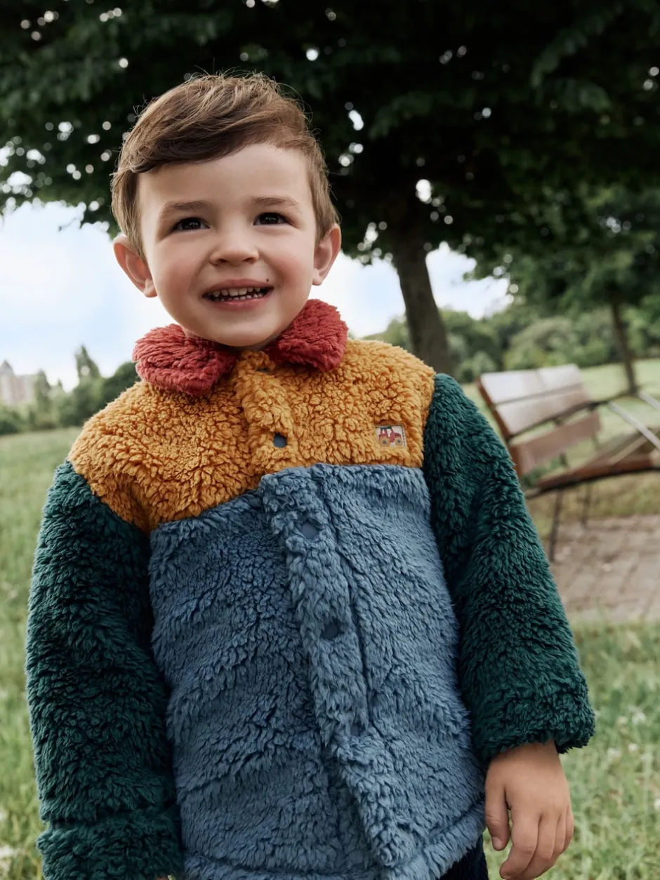 Next Colorblock bleu/jaune vif - Borg Polaire Shacket (3mths-7yrs) Best