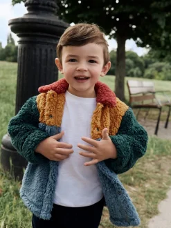 Next Colorblock bleu/jaune vif - Borg Polaire Shacket (3mths-7yrs) Best