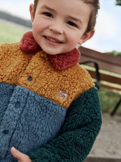 Next Colorblock bleu/jaune vif - Borg Polaire Shacket (3mths-7yrs) Best