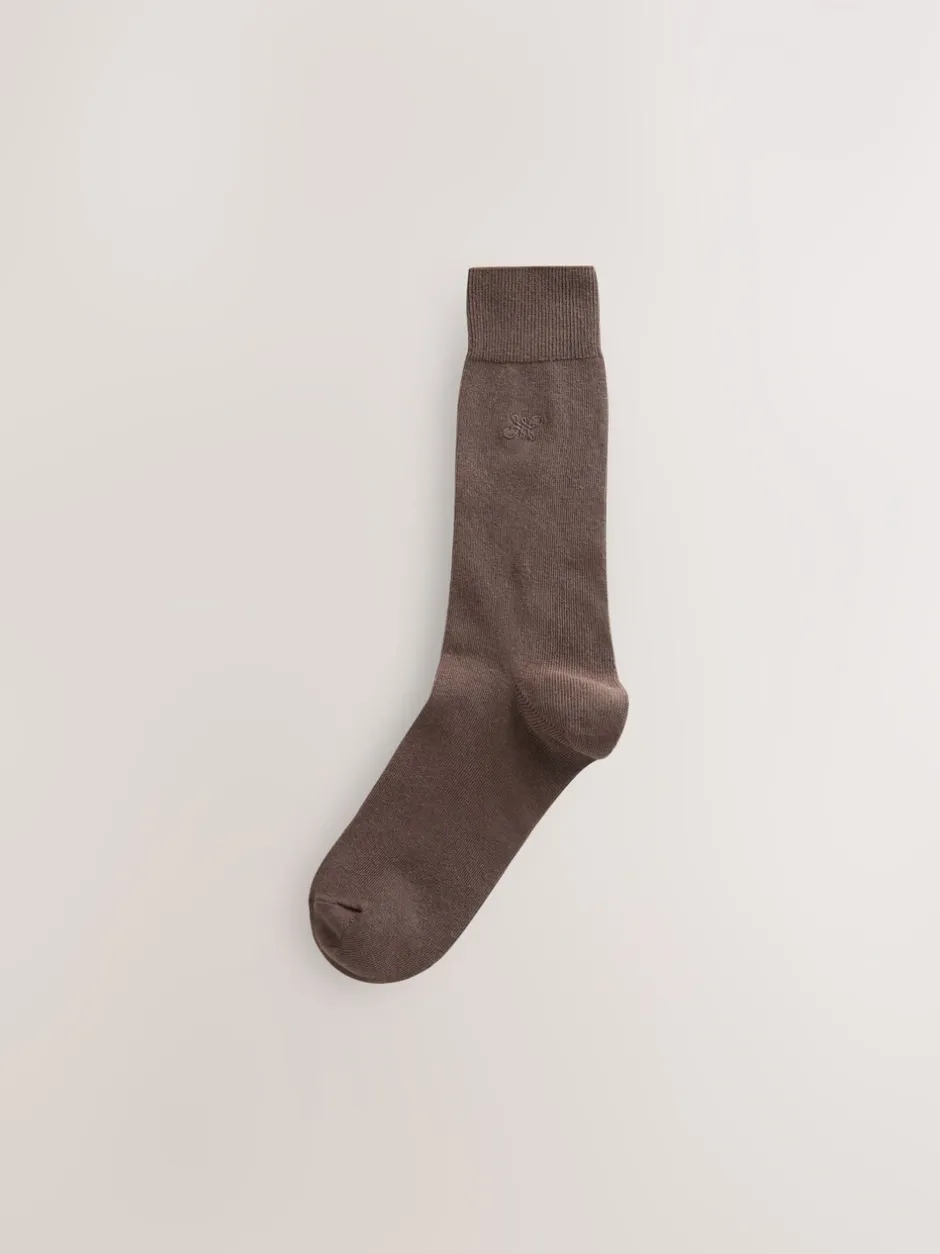 Next Coloris neutre chiné - Lot de 5 - Chaussettes fraîches brodées durables Sale