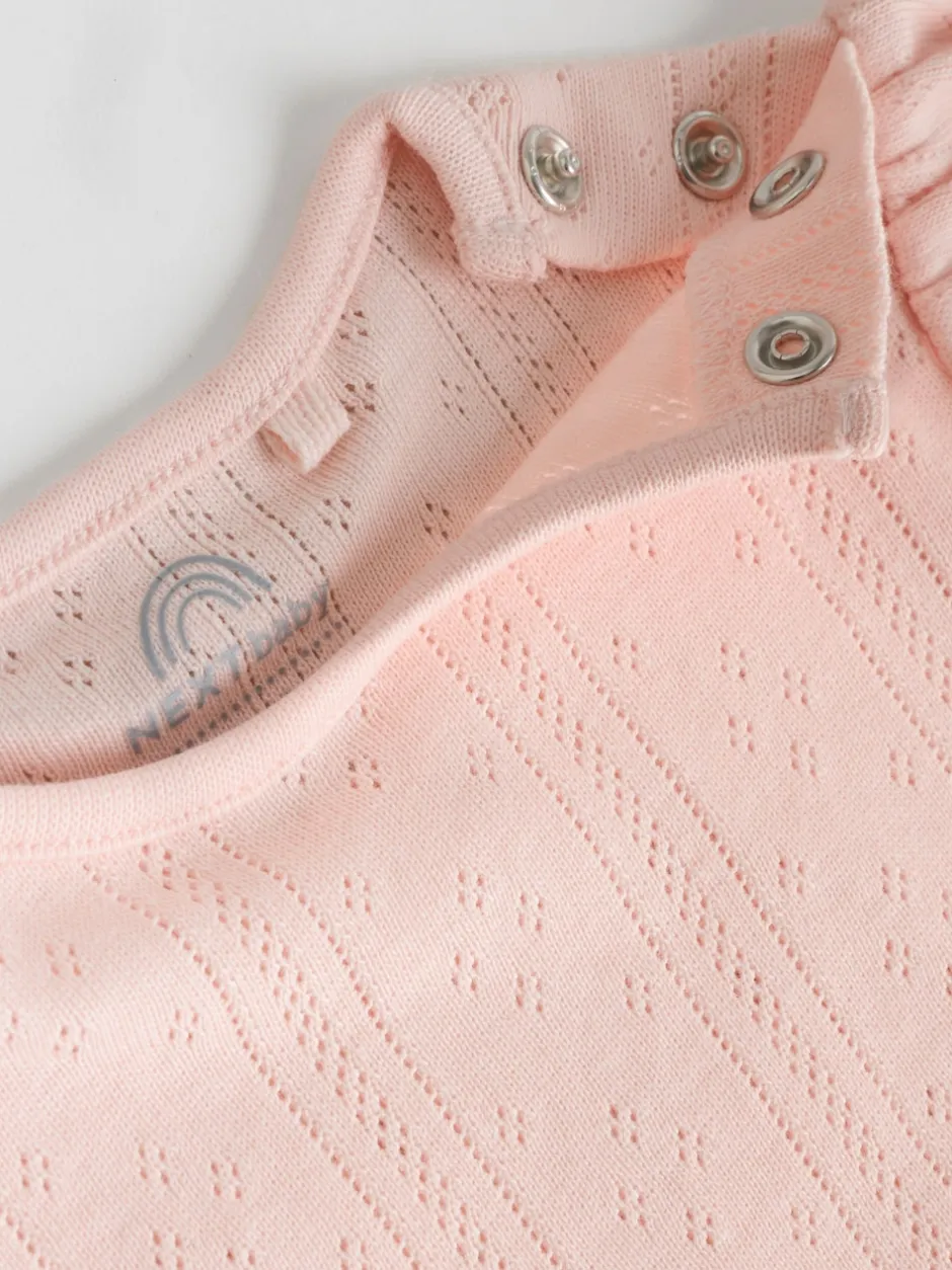 Next Coloris pastel - Lot de 5 bodys à manches courtes en maille pointelle pour bébé