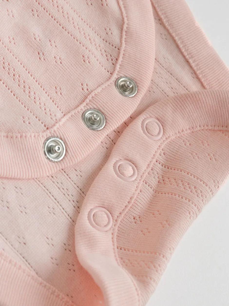 Next Coloris pastel - Lot de 5 bodys à manches courtes en maille pointelle pour bébé