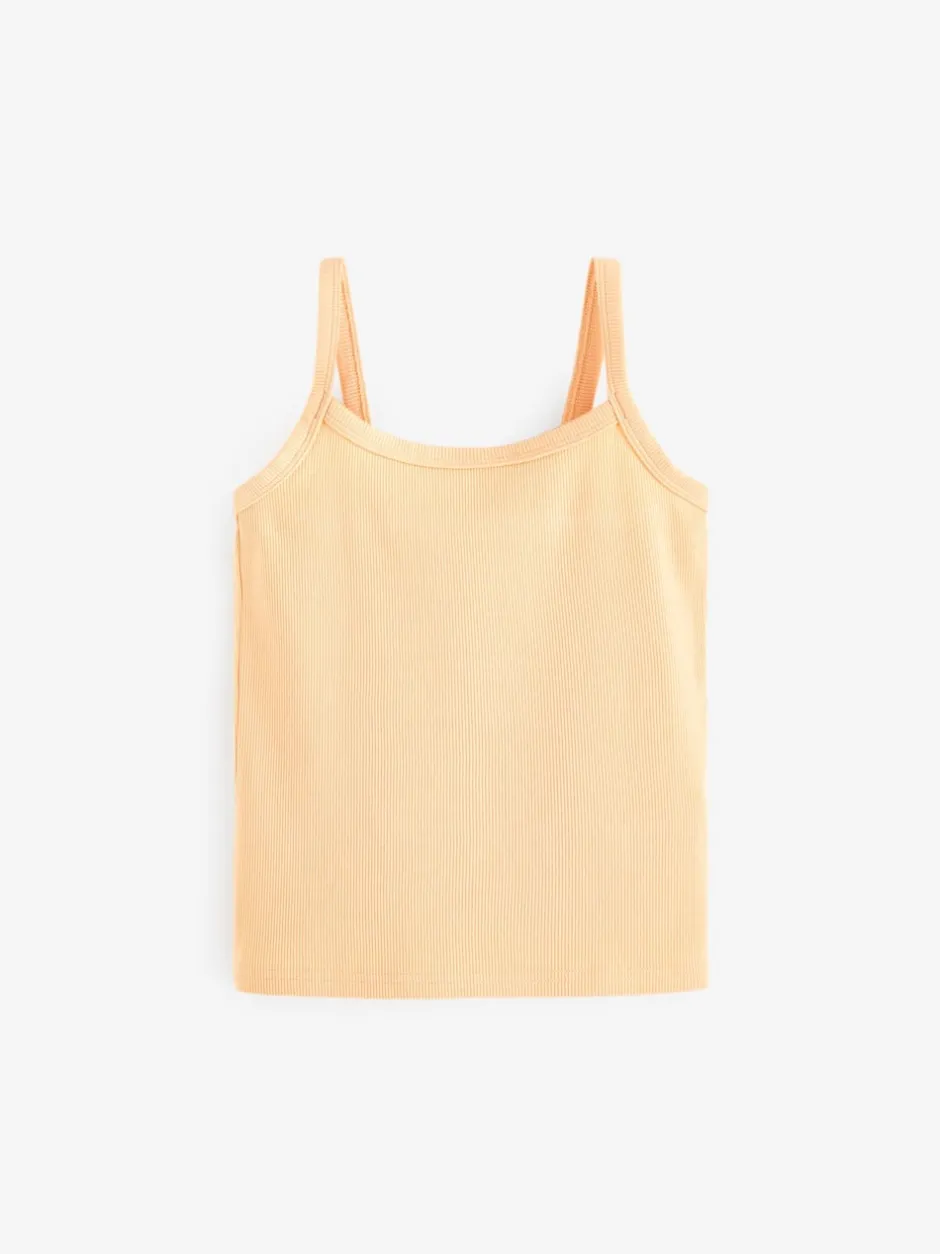 Next Coloris pastel - Lot de 5 débardeurs côtelés (2-16 ans) Clearance