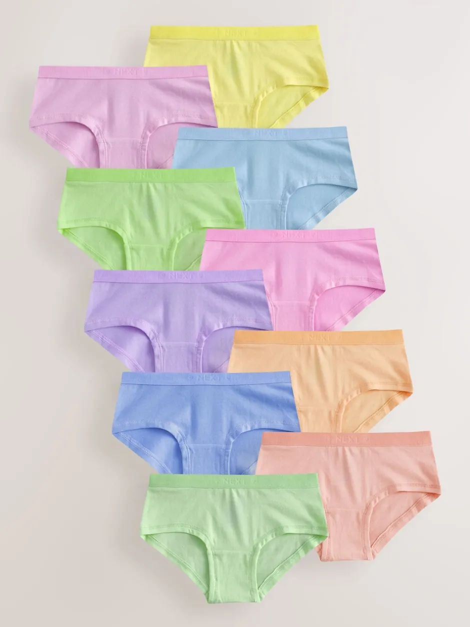 Next Coloris pastel - Paquet de slips taille basse 10 (2-16ans) Hot