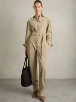 Reiss Combinaison fuselée Mara en velours de coton côtelé et stretch Outlet