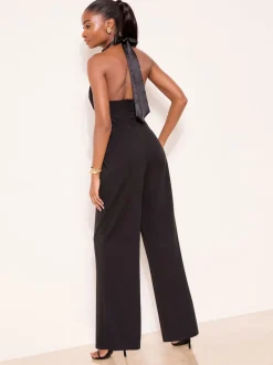 Lipsy Combinaison drapée en satin à col licou Best