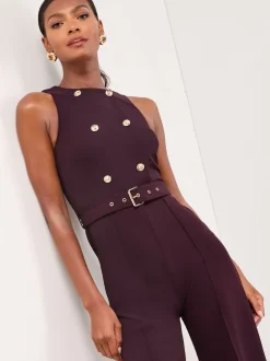 Lipsy Combinaison militaire sans manches ceinturée Sale