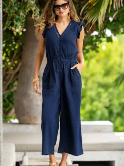 Pour Moi Combinaison en coton double avec bordure en échelle Clearance