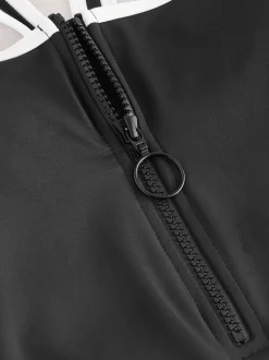 Next Contraste noir/blanc - Maillot de bain avec fermeture éclair et contrôle du ventre Best