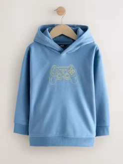 Next - Sweat à capuche adolescent imprimé graphique (3-16ans) Contrôleur Bleu