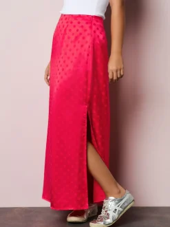 Next Corail/rose - Jupe en satin jacquard à pois Best