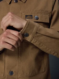 Next Couleur pierre naturelle - Canvas Shacket 100% Coton Surchemise Hot