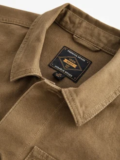 Next Couleur pierre naturelle - Canvas Shacket 100% Coton Surchemise Hot