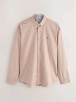 Next - Chemise Oxford stretch à manches longues Couleur pierre naturelle New