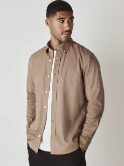 Next - Slim Fit (Slim Fit) - Chemise Oxford à manches longues Couleur pierre naturelle